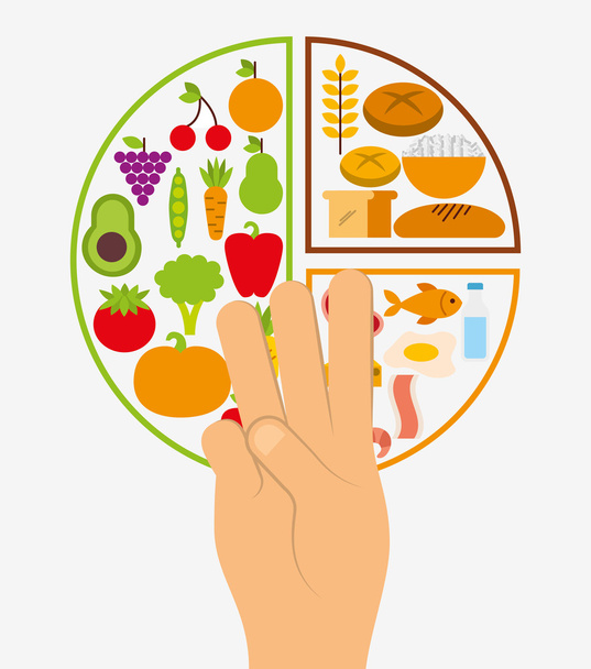 voeding gezondheid ontwerp - Vector, afbeelding