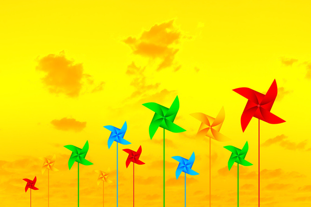 Coloured pinwheels - Photo, Image