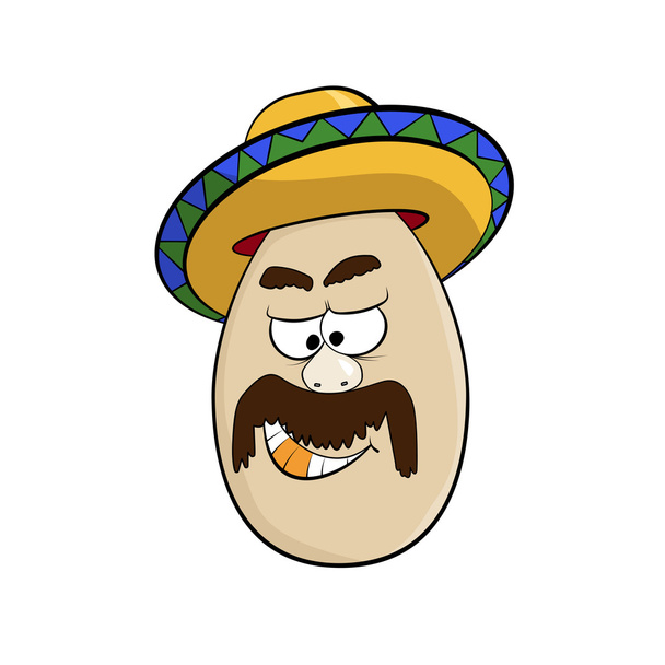 Cartoon Egg Face Character - Vector, Image