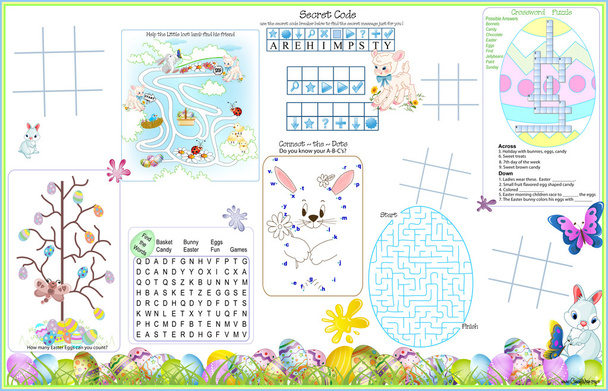 Placemat Easter Printable Activity Sheet 1 - Vektor, obrázek