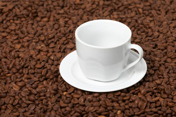 カップ、コーヒー穀物で原価計算 - 写真・画像