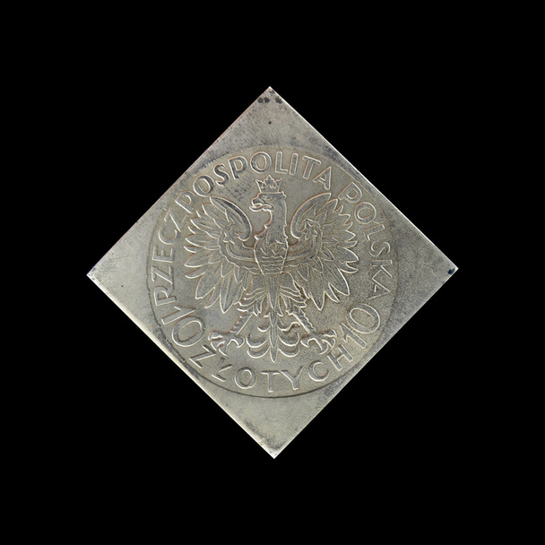 Lengyelország régi ezüst érme piedfort Zlotyban - Fotó, kép