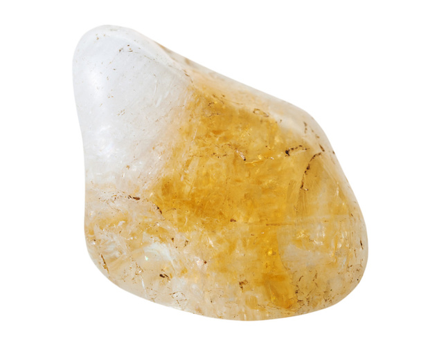 piedra de gema de cuarzo citrino amarillo caído aislado
 - Foto, imagen