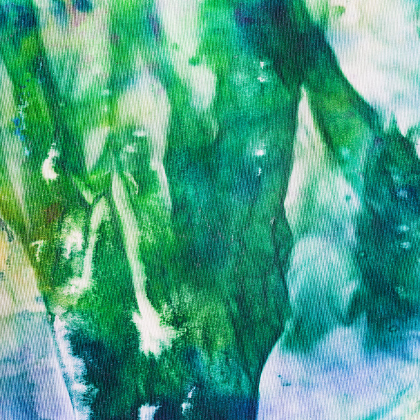 abstrato pintado à mão verde e azul nodosa batik
 - Foto, Imagem