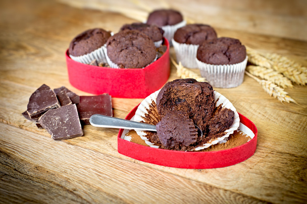 muffins au chocolat pour la Saint Valentin
 - Photo, image