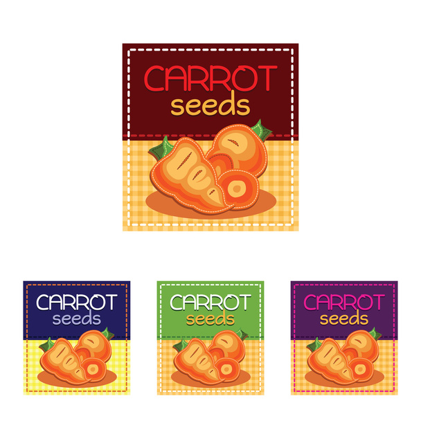 Packing for carrot seeds. - Vector, Image
