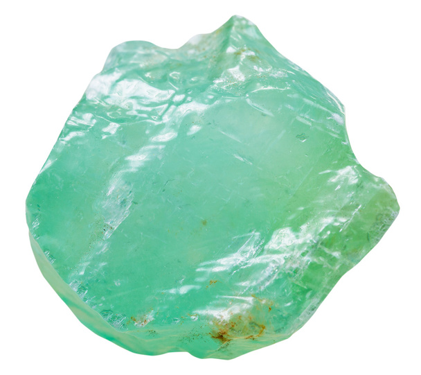 piedra mineral de calcita verde aislada en blanco
 - Foto, Imagen