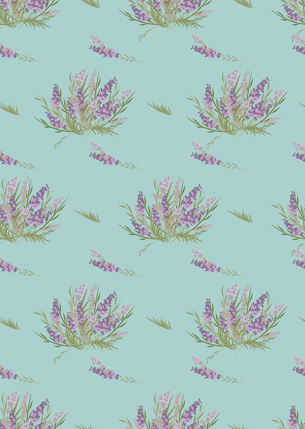Floral lavender retro pattern - Διάνυσμα, εικόνα