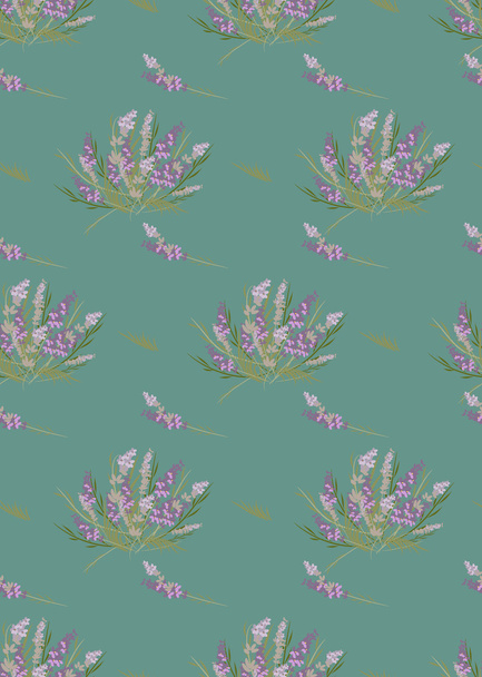 Floral lavender retro pattern - Vektori, kuva