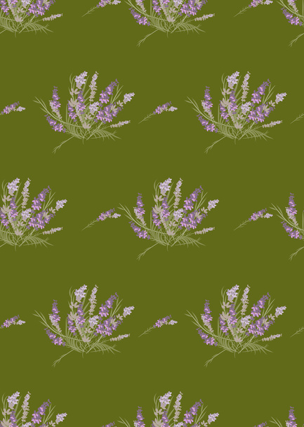 Floral lavender retro pattern - Vektör, Görsel