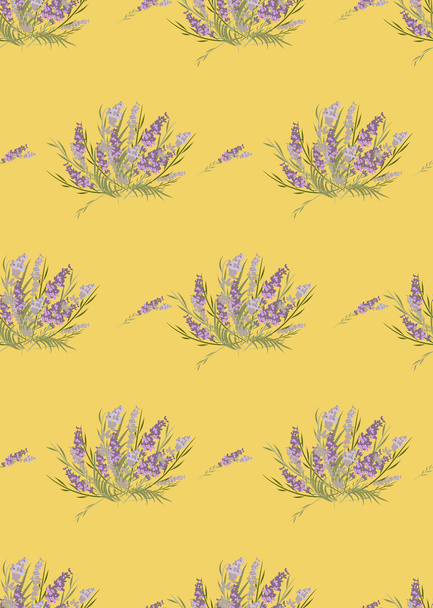 Floral lavender retro pattern - Vector, afbeelding
