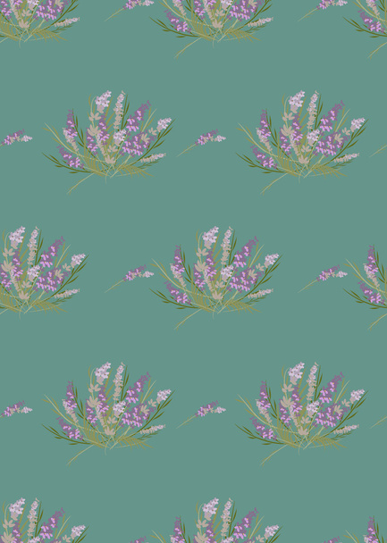 Floral lavender retro pattern - Vector, Image