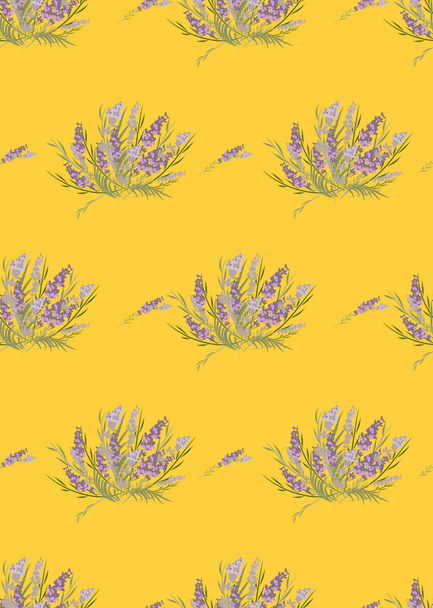 Floral lavender retro pattern - ベクター画像