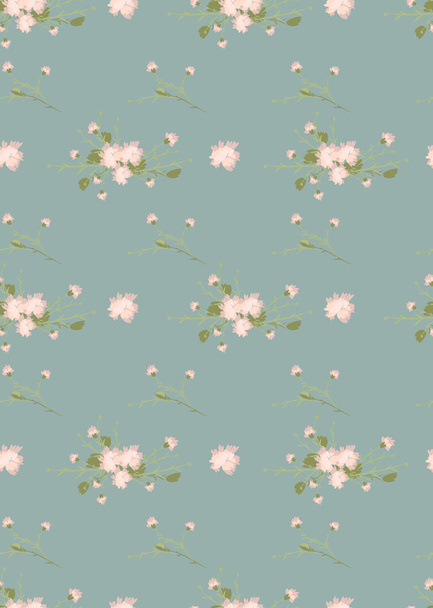 Floral carnation retro pattern - Διάνυσμα, εικόνα