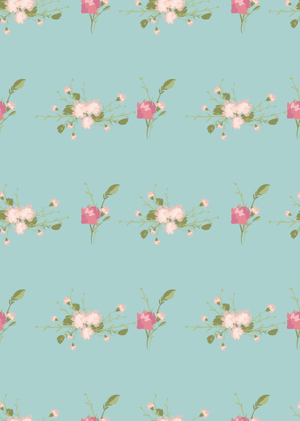 Floral carnation retro pattern - Vettoriali, immagini