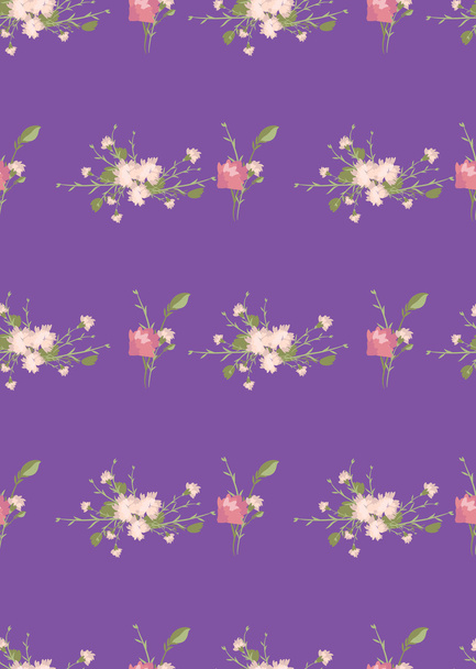 Floral carnation retro pattern - ベクター画像