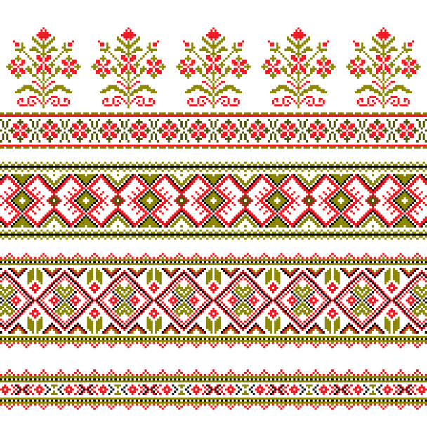 Set of Ethnic ornament pattern in different colors - Vector, Image