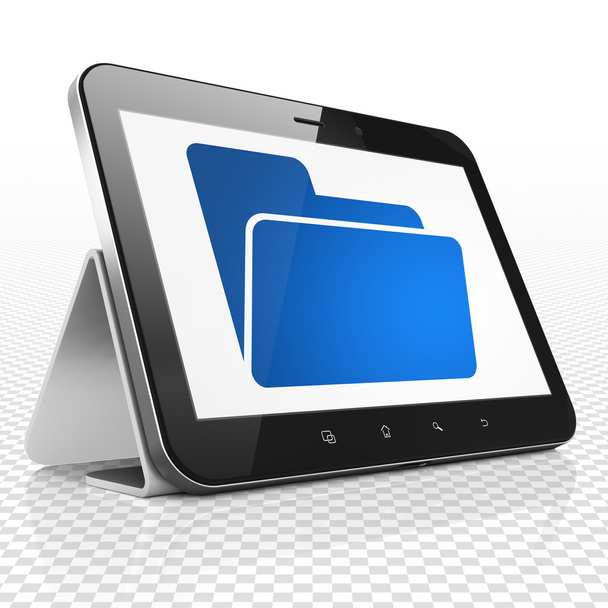 Finance concept: Tablet Computer with Folder on display - Foto, Imagem