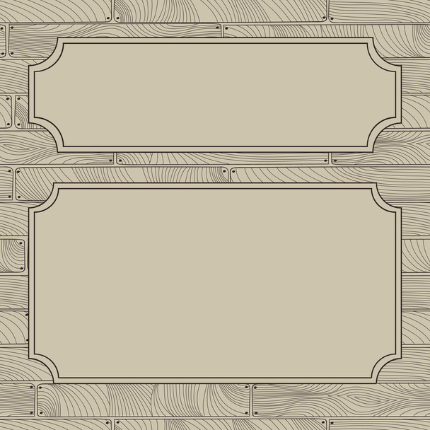 Wood board wall with frames template texture - Вектор,изображение