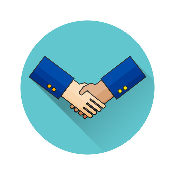 Thin line design of handshake. For web and mobile. Vector illust - Vector, afbeelding