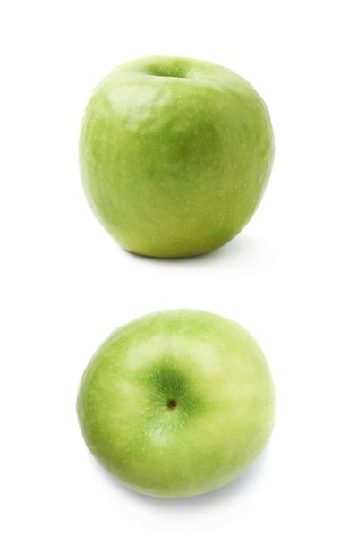 Ripe green apple isolated - 写真・画像