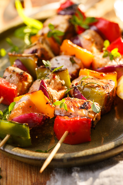 Skewers of salmon and vegetables - Photo, Image