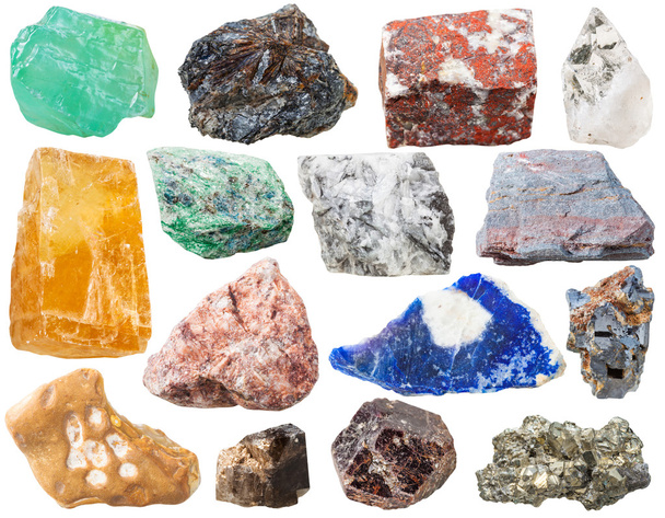 many mineral rocks and stones isolated - Photo, Image