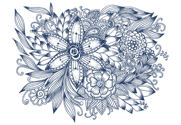 Vector doodle bouquet of flowers. - Διάνυσμα, εικόνα