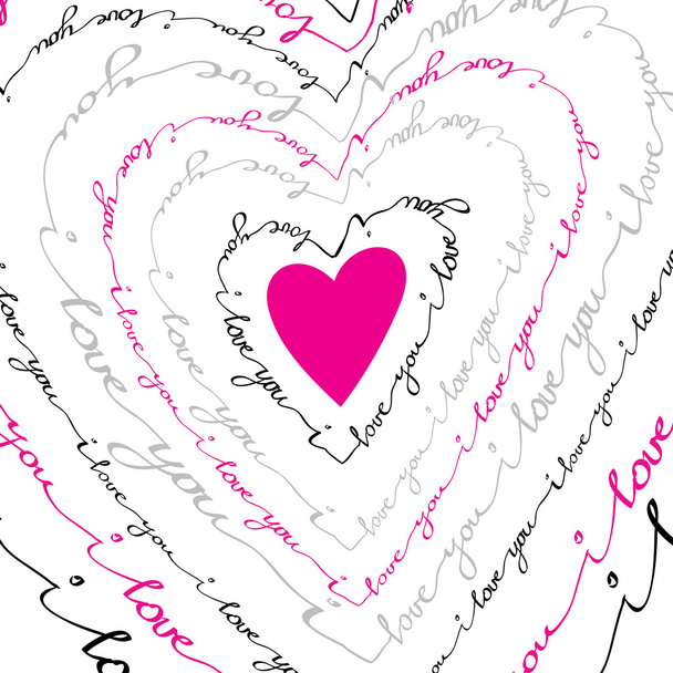 手描きのタイポグラフィのカード。愛のバレンタイン カード - ベクター画像