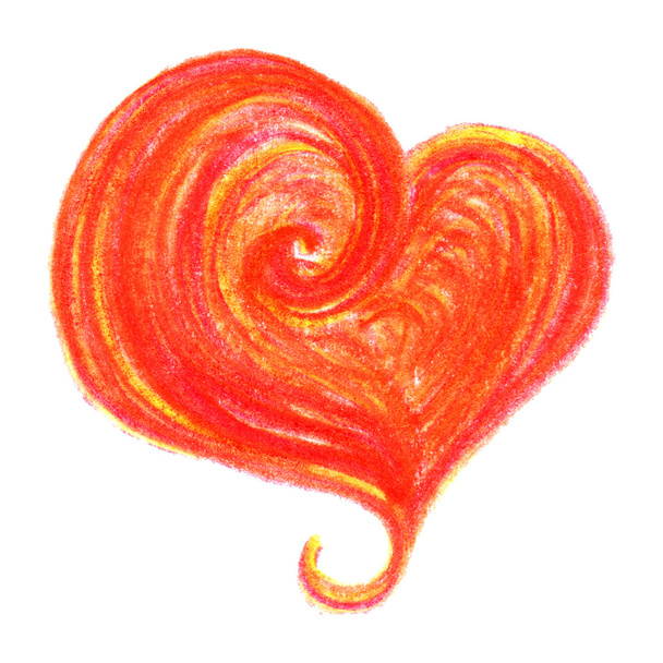 Акварель червоний помаранчевий жовтий серця до дня Святого Валентина ізольовані - Фото, зображення