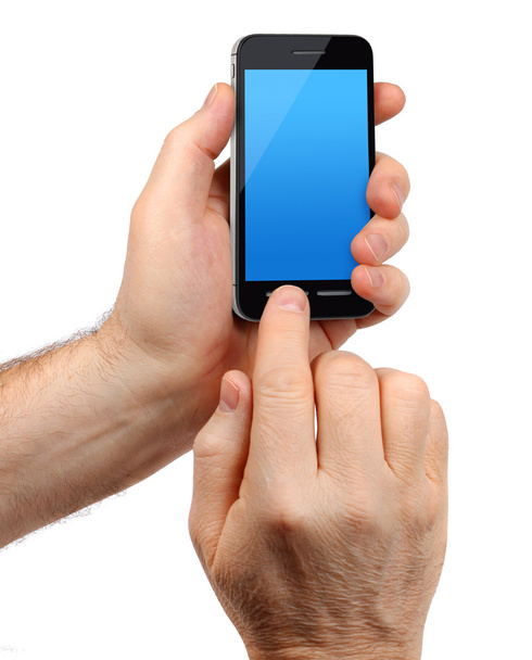 Mannelijke handen met smartphone - Foto, afbeelding