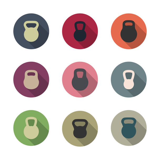 Icons kettlebells, vector illustration. - Vector, Imagen