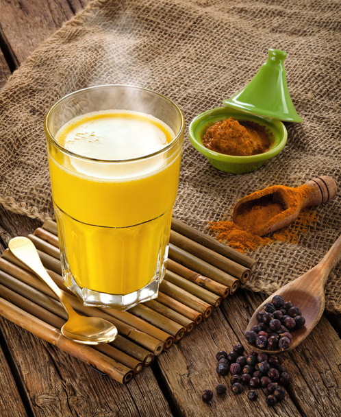 Golden Milk made with turmeric. - Photo, Image