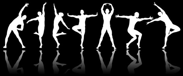 Siluety tanečníků v taneční koncepci - Fotografie, Obrázek