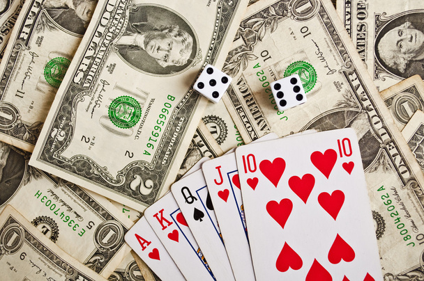 Poker - Royal flash - bad combination - Фото, изображение
