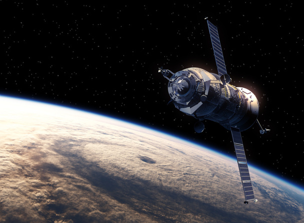 Kargo uzay aracı yörüngede Dünya - Fotoğraf, Görsel