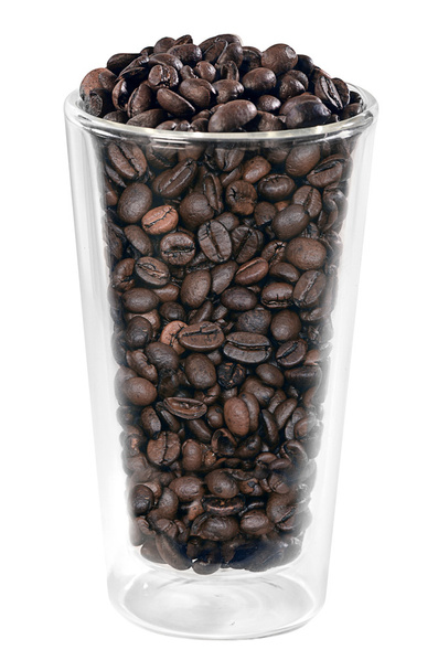Granos de café en vidrio
 - Foto, imagen