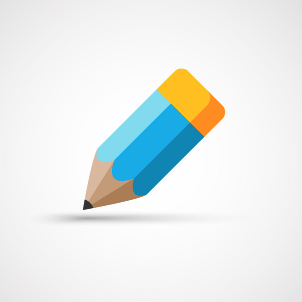 Pencil with rubber. Vector icon. - Vetor, Imagem