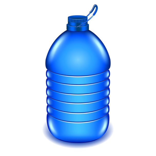 Fünf-Liter-Plastikwasserflasche isoliert auf weißem Vektor - Vektor, Bild