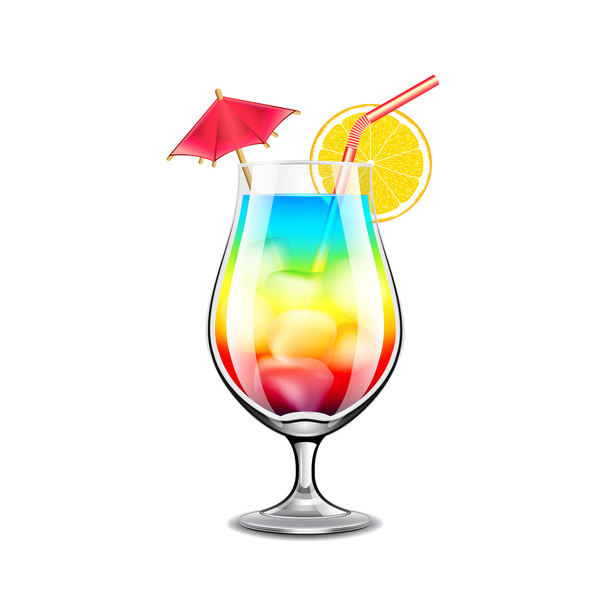 Rainbow cocktail isolated on white vector - Vector, Image
