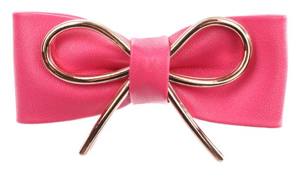 女の子のためのピンクの蝶ネクタイ - 写真・画像