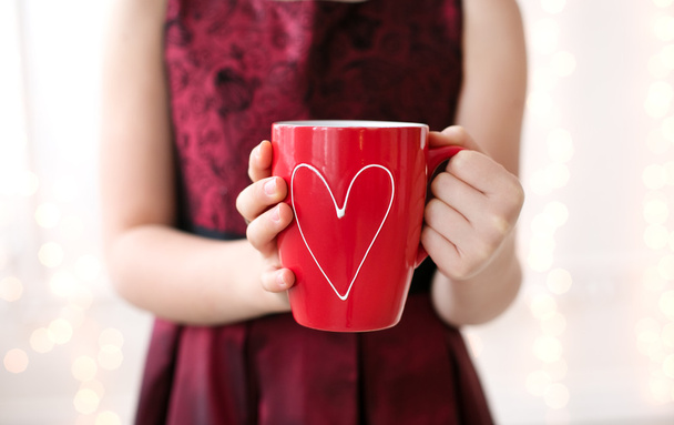Cup with heart symbol - Zdjęcie, obraz