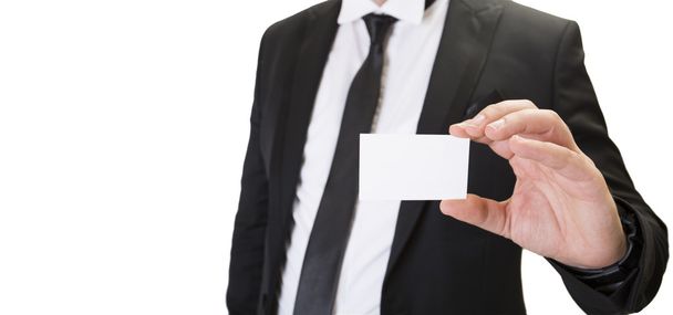 man holding businesss card - Photo, Image