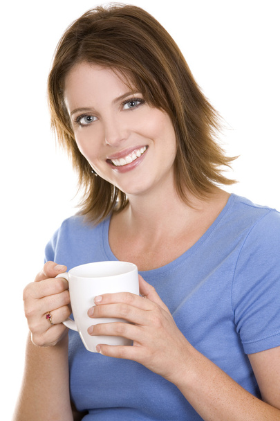 Casual woman with coffee - Фото, зображення