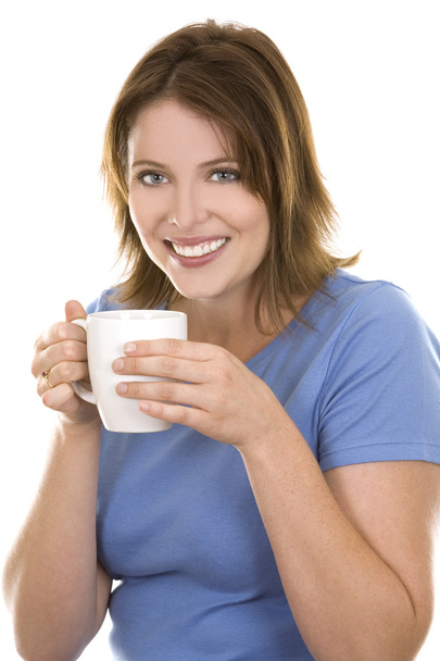 Casual woman with coffee - Фото, зображення