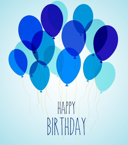 Birthday party balloons in blue - Вектор, зображення