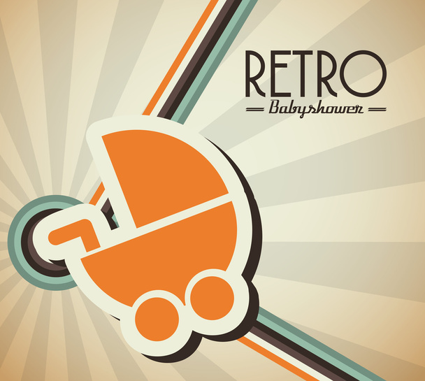 baby retro frame design - Вектор,изображение