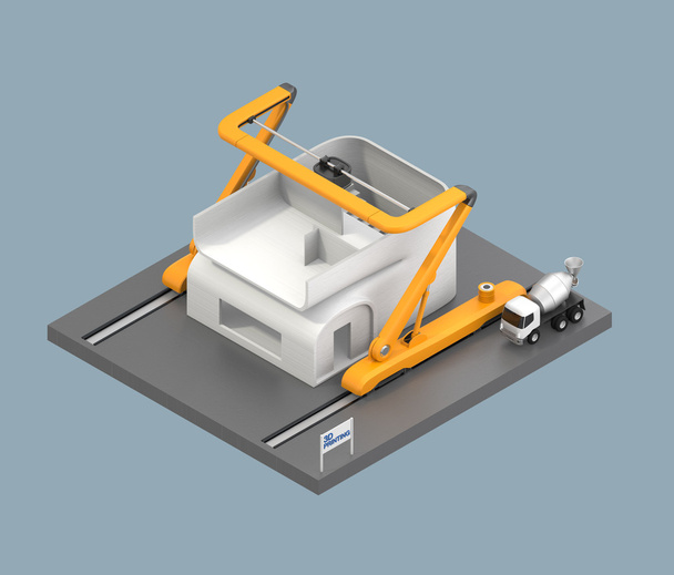 Impresora industrial 3D modelo de casa de impresión
 - Foto, imagen