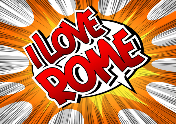 I Love Rome - Comic book style word - Vector, afbeelding