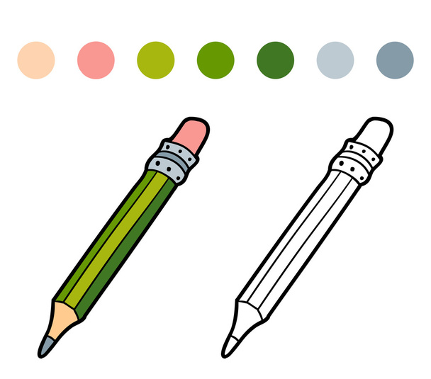 Kleurboek voor kinderen (kleur potlood) - Vector, afbeelding